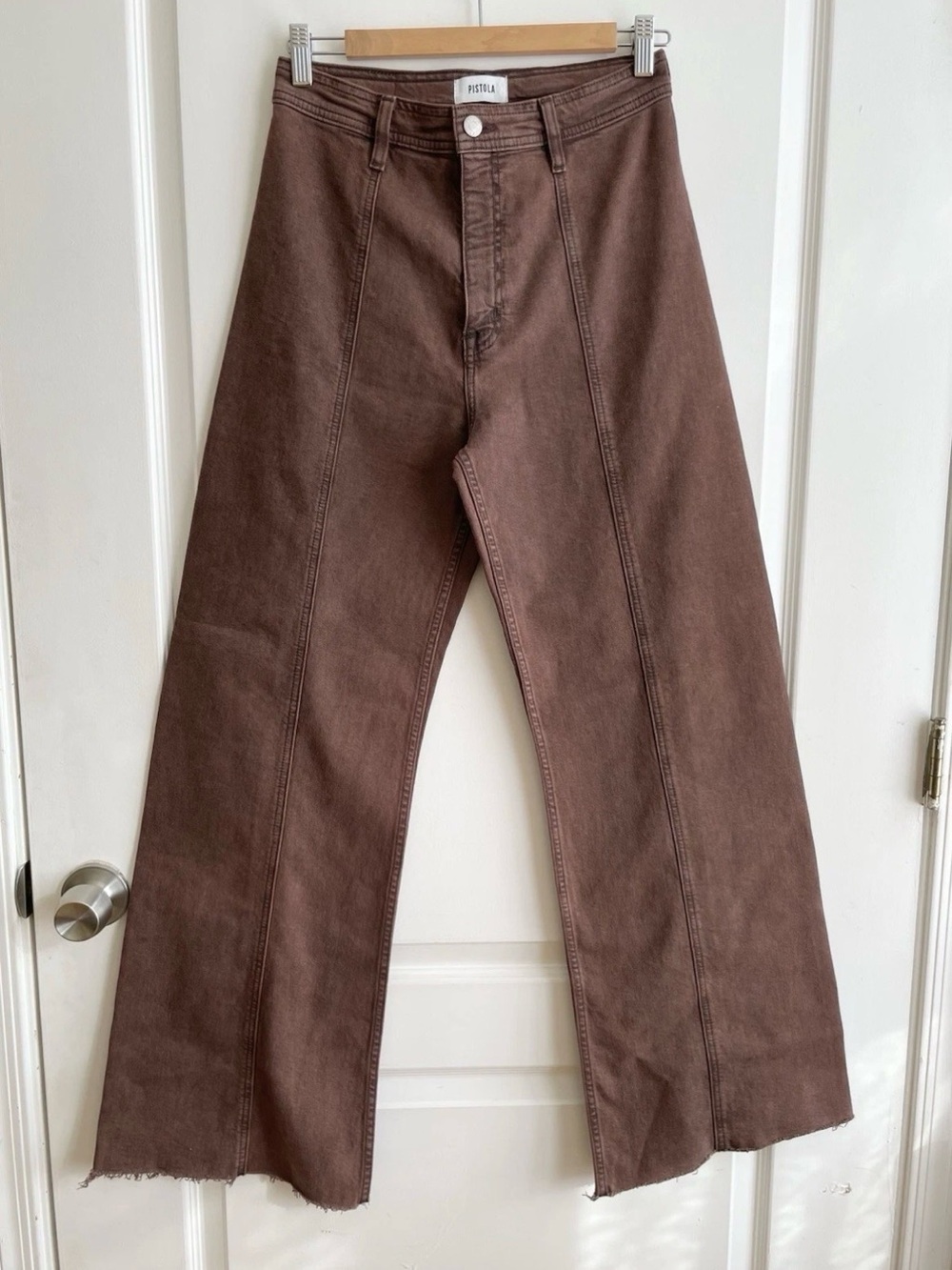 Pistola Penny High Rise Wide Leg Jeans Size 27 Brown Western